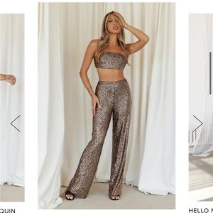 Hello Molly Shimmer Life Sequin Crop and Pants Set